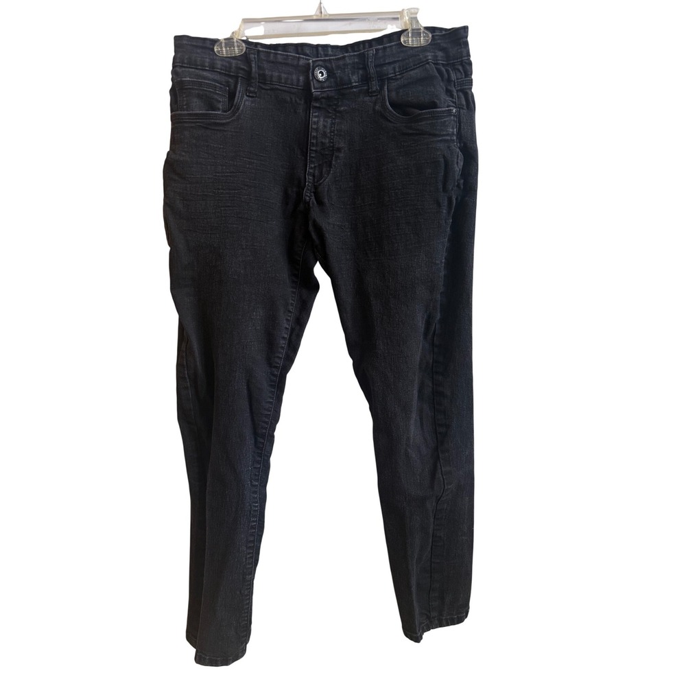 Cultura Mens Slim Fit Black Stretch Denim Jeans 32x30 Faded Wash